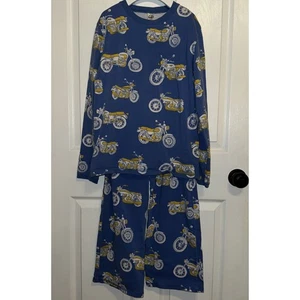 Mini Boden Boys Pajama Set 13-14Y Motorcycle Print Blue Long Sleeve  - Picture 1 of 5