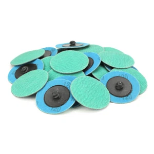 200 Pack- 2" 120 Grit Zirconia+Grind Aid Quick Change Sanding Discs Type R Roloc - Picture 1 of 5