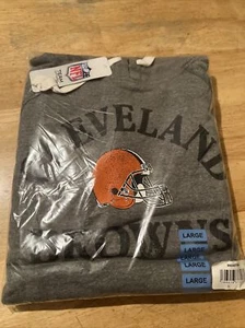 NFL Team Apparel Cleveland Browns Hoodie Mens Gray Pullover Large - Picture 1 of 5