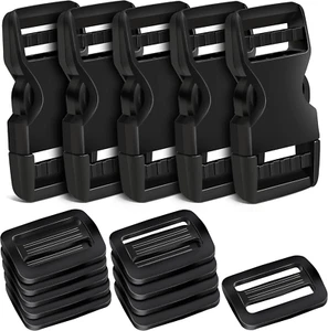 5Set Buckles for Nylon Webbing Straps 1", Quick Side Release Plastic Buckles Cli - Picture 1 of 12