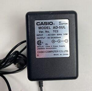 Casio AD-5UL AC Power Supply Adapter 9V DC850mA Genuine Original Center Negative