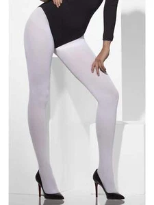 Opaque Tights White Halloween Hen Night Nurse Fancy Dress Costume Accessory - Picture 1 of 4