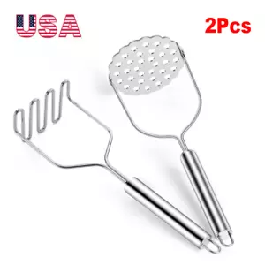 Stainless Steel Potato Masher Heavy Duty Metal Potato Ricer Vegetables Masher - Picture 1 of 6