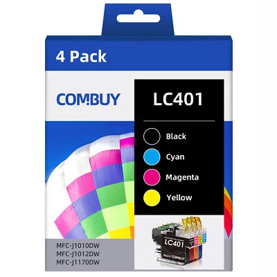 4PK LC-401 Ink Cartridge compatible for Brother LC401 MFC-J1010DW MFC-J1012DW - Image 1 of 4