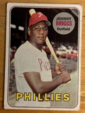 1969 Topps Johnny Briggs Baseball Card #73 Phillies OF Low-Grade Creased O/C