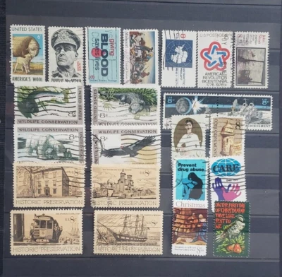 US STAMPS 1971 FULL YEAR COMPLETE USED #1423-1445 - Image 1 of 4