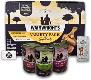 AETN Creations Wainwright's Superfoods Wet Adult Dog Food Mix Pack 6x395g +Treat - Picture 1 of 7