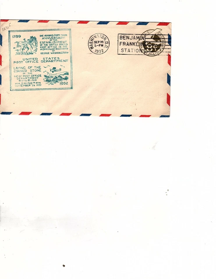 US #UC7-1  stamp 8¢ Airplane embossed envelope FDC Postal Service cachet (mb14 - Image 1 of 1