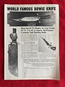 Vintage 1976 Print Ad World Famous Bowie Knife Commemorative James Bowie - Picture 1 of 7