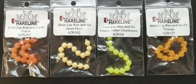 HARELINE DUBBIN, INC. Zap ROE & GO Ø 6mm Hareline USA #6ZR Soft Rogenimitat 15 Stück Ø 6mm