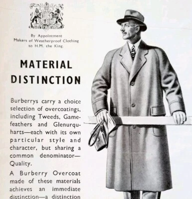 1952 Burberry Of London Sobretudo Esfera de Publicidade de Moda Importado do Reino Unido E91A - Imagem 1 de 2