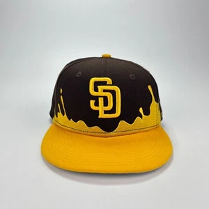 New Era 59Fifty San Diego Padres Brown Yellow Fitted Cap Size 7 1/8 Headwear - Picture 1 of 7