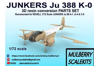 1/72 JUNKERS JU 388 K-0 BOMBER RESIN CONVERSION SET MULBERRY SCALE KITS - Imagen 1 de 8