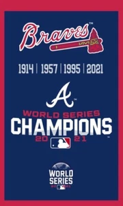 Atlanta Braves 2021 World Series Champions Flag 3X5 FT Banner Solar MVP Freeman - Picture 1 of 1
