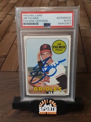 Jim Palmer 1969 Topps Autograph PSA Certified Orioles - Image 1 of 2