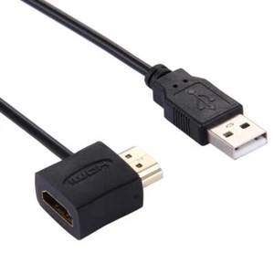 50 cm HDMI femmina + HDMI maschio a USB 2.0 maschio cavo adattatore - Foto 1 di 5