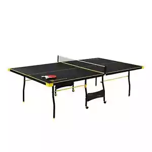 Official Size Table Tennis, 15mm, 4 Piece, Pong Table, Black/Yellow, by MD Sport - Picture 1 of 11