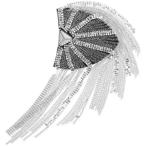 Épaulettes Strass Avec Franges – Paire De Broches Décoratives Pour Blazer, Costume, Scène Ou Soirée