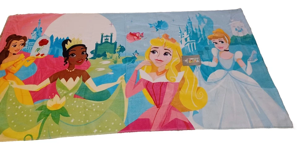 Disney Princess Beach Towel 30X60 Pool Bath Belle Tiana Aurora Cinderella