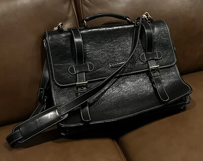 Pasta/bolsa carteiro de couro pesado COLE HAAN - Imagem 1 de 4