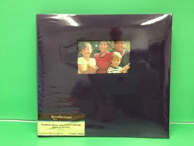 Recollections Scrapbook 12x12 10 Page Album With Front Cover Photo Inset Purple Foto 1 de 4