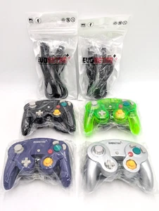EVORETRO 4-Pack Gamecube Wii Controllers Corded + 4 Cable Extenders NEW - Picture 1 of 7
