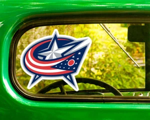2 COLUMBUS BLUE JACKETS HOCKEY STICKER Decal Bogo For Car Bumper Laptop window - Picture 1 of 1