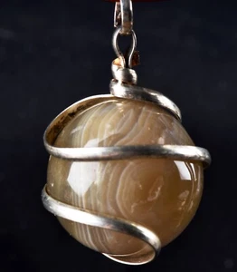 Colgante esfera piedra mística Sulemani para suerte protección riqueza chamán #7288 - Imagen 1 de 5