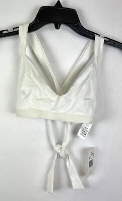Top de bikini L Space para mujer Shelby blanco triángulo talla copa D, manchas Foto 1 de 4