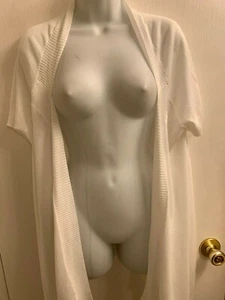 NWT WORTHINGTON WHITE 100% COTTON COVER UP/TIE JACKET XL RETAIL $44.00 - Picture 1 of 10