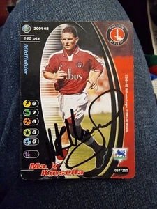 HAND SIGNED WIZARD TRADE CARD, MARK KINSELLA OF CHARLTON - Picture 1 of 2