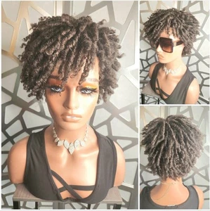 Dreadlock Twist Wig Locs Wig Brown Wig Braided Wig Glueless Short Dreads Twist - Picture 1 of 9