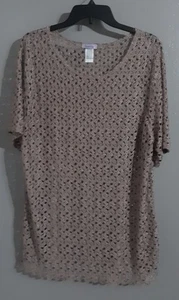 Neu - Damen Essential Kurzarm Pullover Karriere Häkel Braun Oberteil. Gr. 3xl - Bild 1 von 8