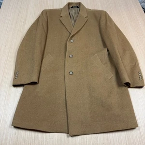 Vintage Jos A Bank 100% Camel Hair Overcoat men's Coat Size 42 R men's trench - Picture 1 of 13
