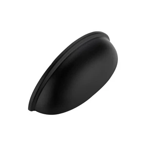 3 Pack 3" Drawer Pulls Flat Black Cabinet Cup Pulls Kitchen Hardware Cabinet ... - Picture 1 of 9