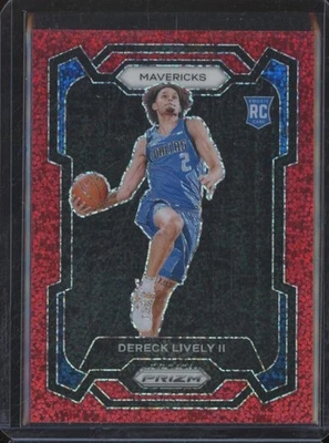 2023-24 Panini Prizm DERECK LIVELY II #163 RC Rookie Red Sparkle Prizm SP CW1 - Image 1 of 2