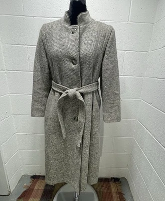 VTG Tradition by Sears 100%Pure Virgin Wool Gray Tweed Long Coat Sz 12 70s Retro - Image 1 of 4