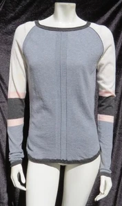 Title Nine US Damen S grau Color Block Merinowolle Baumwolle Pullover Sweater Oberteil - Bild 1 von 6