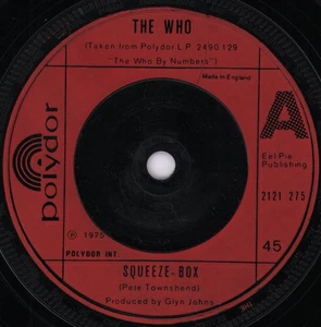 Who Squeeze Box 7" vinyl UK Polydor 1975 red injection label design 2121275 - Picture 1 of 2