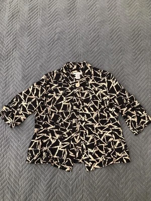 Chaqueta Blazer Coviington 2087 Mujer Lino Marrón/Beige 3/4 Slv Un Botón Talla LP Foto 1 de 4