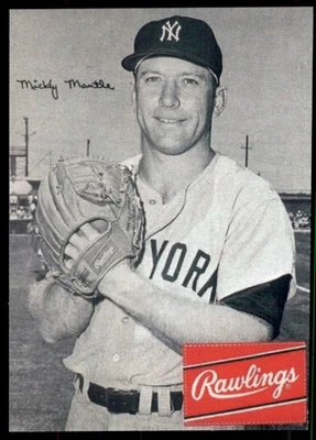 Tarjeta de novedad 1960 Rawlings Mickey Mantle New York Yankees #XXXX Foto 1 de 2