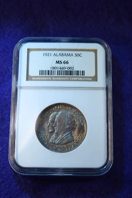 1921 ALABAMA COMMEMORATIVE HALF DOLLAR NGC CERTIFIED MS--66 GREAT HALF #3 - Image 1 of 4