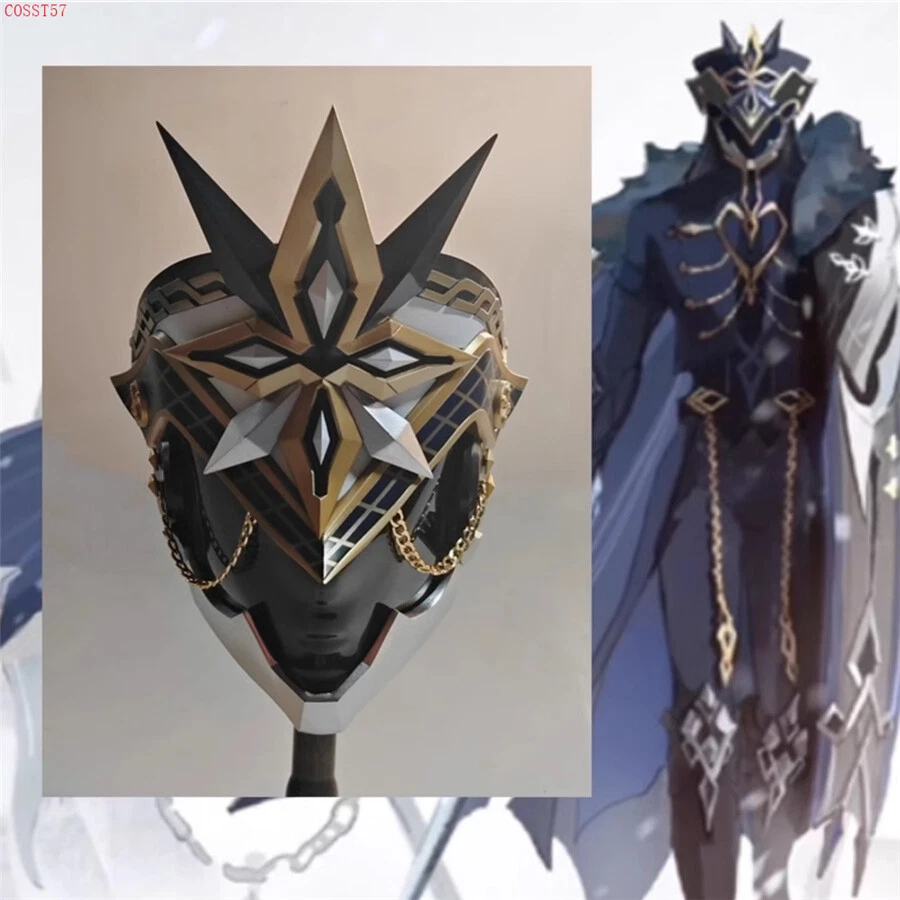 Fatui Executive Captain II Capitano Game Cosplay Helmet Mask FRP Props Headwear - Image 1 of 4