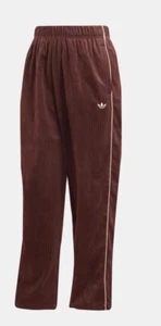 adidas Originals Women's Open Hem Corduroy Trefoil Pants II8083 Sz XS Brown NEW! - Picture 1 of 14