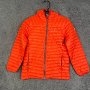 Eddie Bauer Kids Medium 10-12 First Ascent Down Hoodie Jacket Reddish Orange - Picture 1 of 12