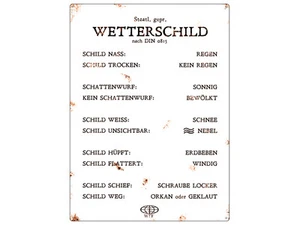 METALLSCHILD Blechschild WANDSCHILD Retro WETTERSCHILD Shabby Vintage - Bild 1 von 2