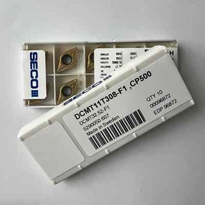 SECO / DCMT11T308-F1,CP500 / Hartmetalleinsätze 10 Stück - Picture 1 of 4