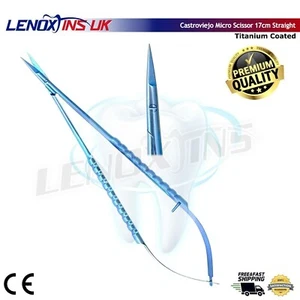 Titanium Micro Scissors Castroviejo 17cm Straight Surgical-Dental Instruments - Picture 1 of 5
