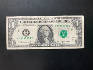 2009 $1 DOLLAR BILL G73737395I contains 2 triples - Picture 1 of 4