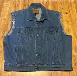 New  Route 66 Denim Jean Sleeveless Vest  Men's XL/EG "BORN TIO RIDE" Patch - Picture 1 of 9